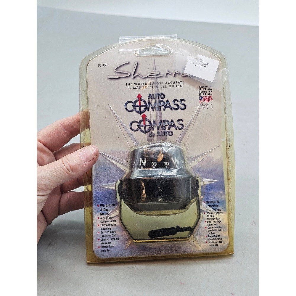 Sherrill Auto Compass 18106 Dash Windshield Mount Made in USA Vintage New